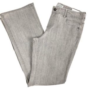 Chico's Platinum Denim Bootcut Stone embellished